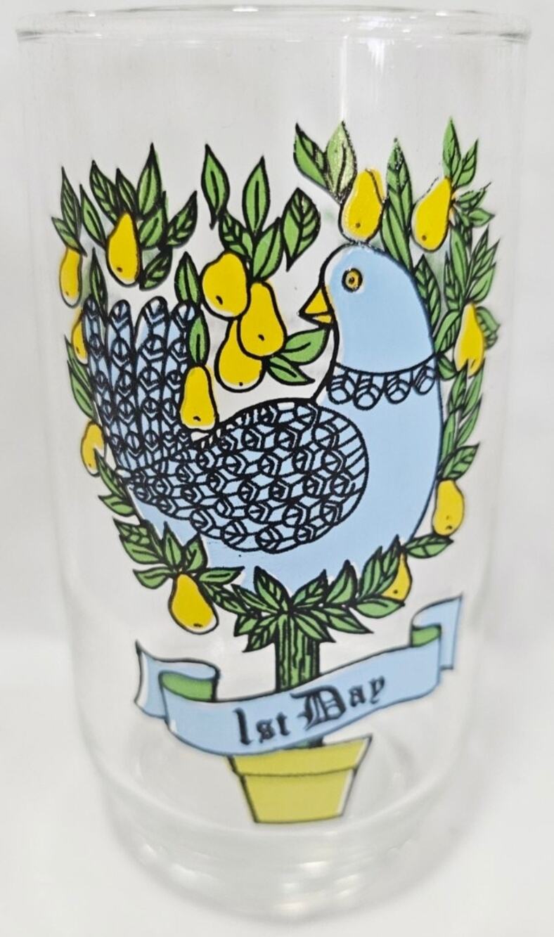 1st Day Vtg Anchor Hocking 12 Days of Christmas Glass Tumbler Replacement Glass